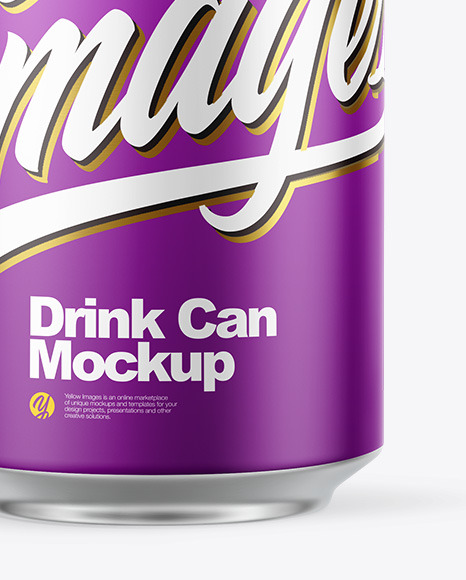 Matte Drink Can Mockup in Can Mockups on Yellow Images Object Mockups