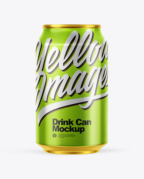 Glossy Metallic Drink Can Mockup PSD #2