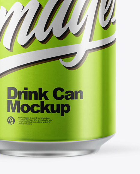 Glossy Metallic Drink Can Mockup PSD #6
