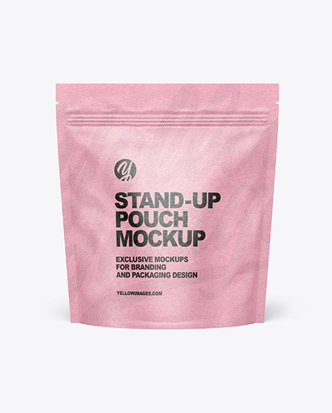 Kraft Paper Stand up Pouch Mockup PSD #2
