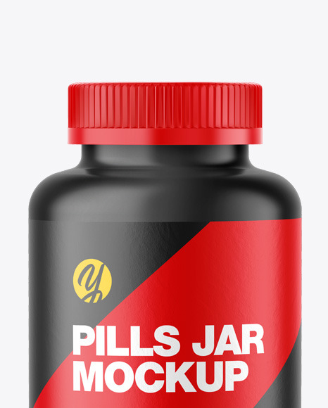 Matte Pills Jar Bottle Mockup PSD #2