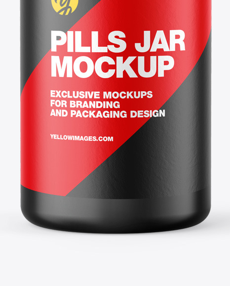 Matte Pills Jar Bottle Mockup PSD #1