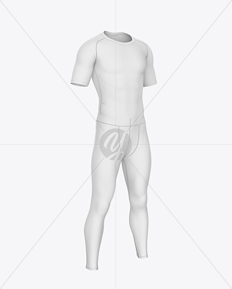 Compression Suit Mockup Front Half Side View In Apparel Mockups On Yellow Images Object Mockups