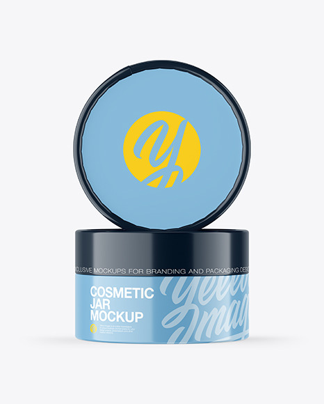 Two Glossy Cosmetic Jars Mockup