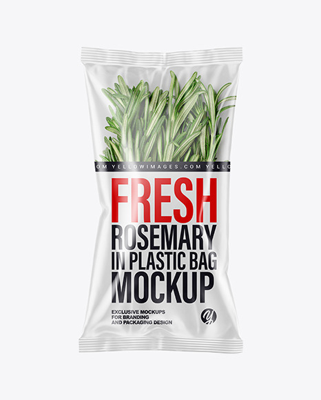 Download Plastic Bag With Organic Rosemary Mockup In Bag Sack Mockups On Yellow Images Object Mockups