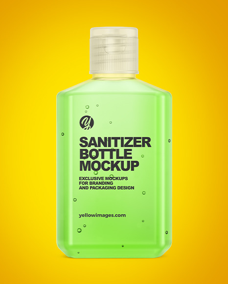 Glossy Hand Sanitizer Bottle Mockup   Front View PSD #1