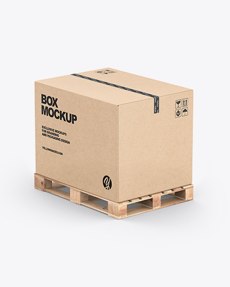 Pallet W  Kraft Box Mockup PSD #3