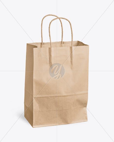 Kraft Paper Bag Mockup In Bag Sack Mockups On Yellow Images Object Mockups