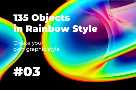 135 Objects in Rainbow Style #03