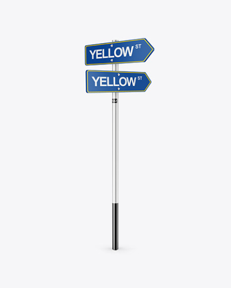 Street Sign Mockup - Half Side View