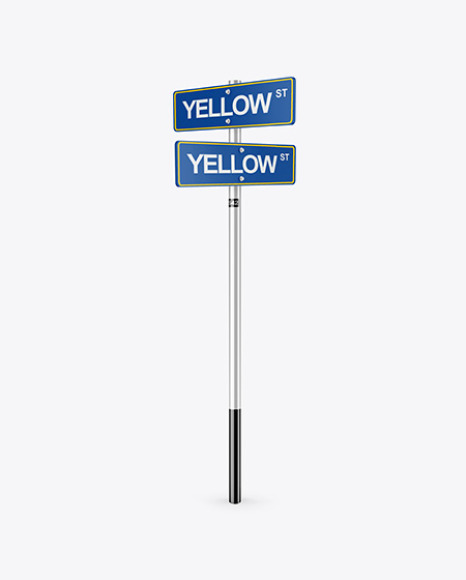 Street Sign Mockup - Half Side View