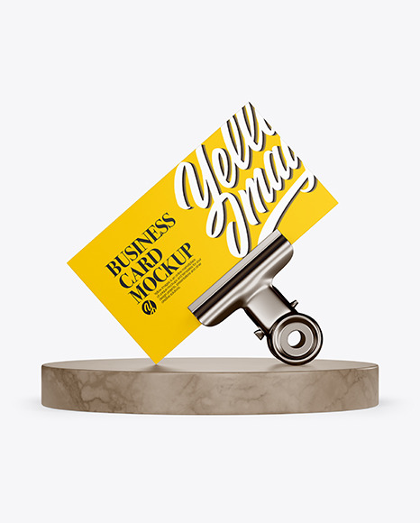 Matte Business Card with Pin Marble Mockup PSD #2