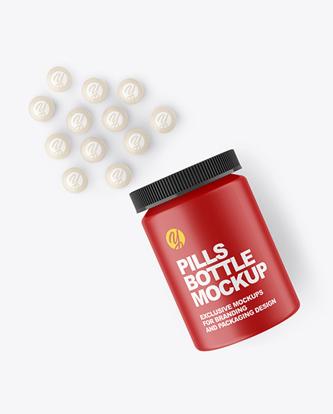 Matte Pills Bottle Mockup PSD #2