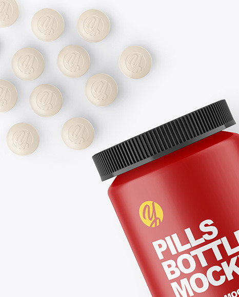 Matte Pills Bottle Mockup PSD #1