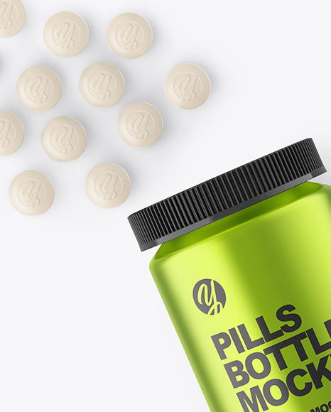 Metallic Pills Bottle Mockup PSD #1