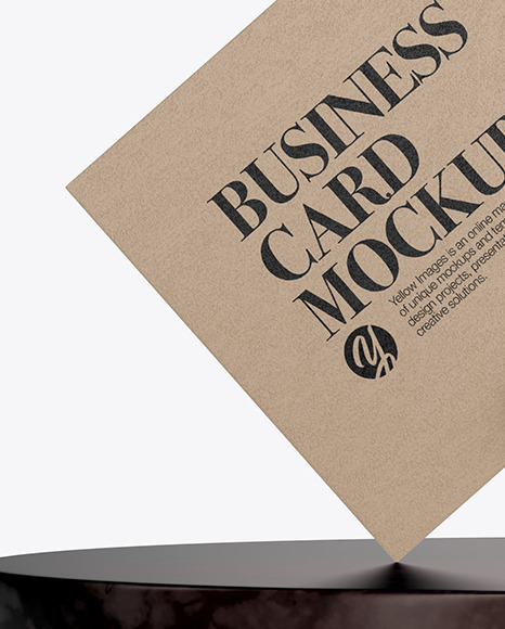 Textured Business Card with Pin Marble Mockup PSD #1