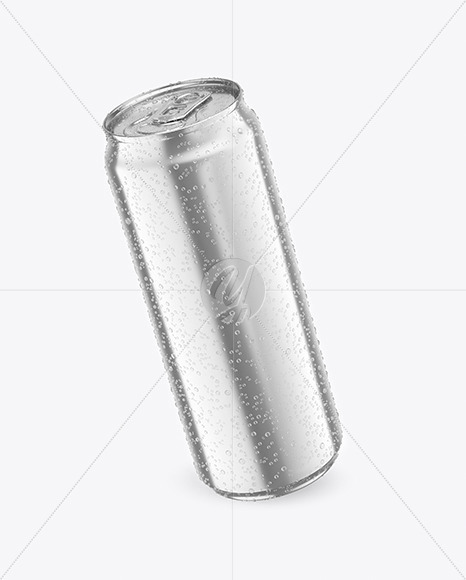 500ml Metallic Drink Can With Condensation Mockup PSD #3