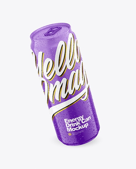 500Ml Metallic Drink Can With Condensation Mockup Design