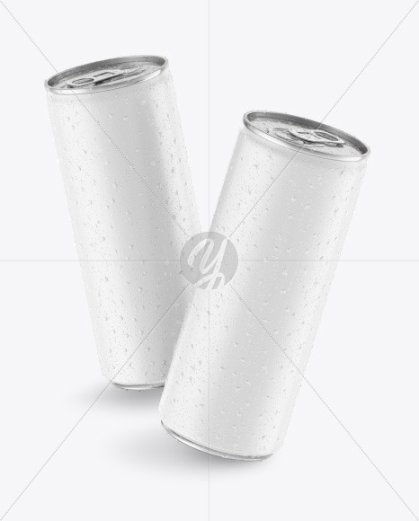 Free Two Matte Drink Cans Mockup PSD Mockups