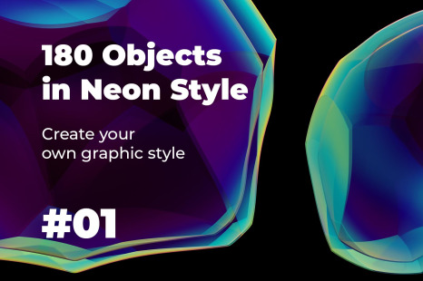 Download 180 Objects In Neon Style 01 In Design Elements On Yellow Images Creative Store