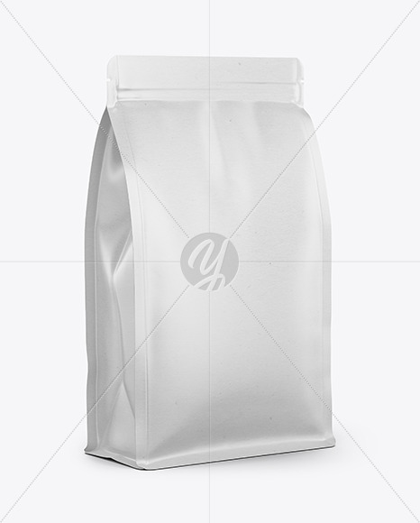 Download Kraft Food Bag Mockup Half Side View In Bag Sack Mockups On Yellow Images Object Mockups