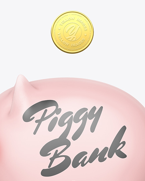 Piggy bank Mockup   Side View PSD #1
