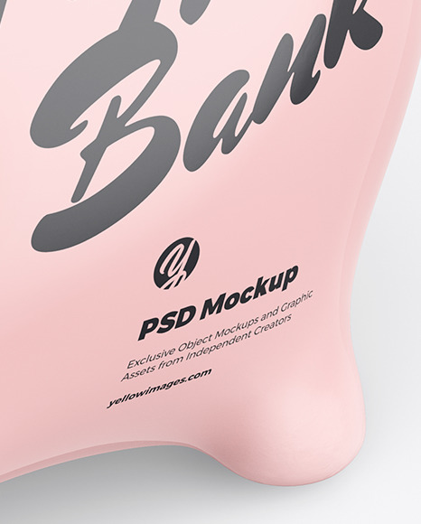 Piggy bank Mockup   Half Side View PSD #7
