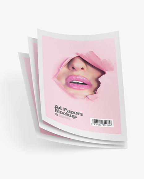 Three A4 Papers Mockup