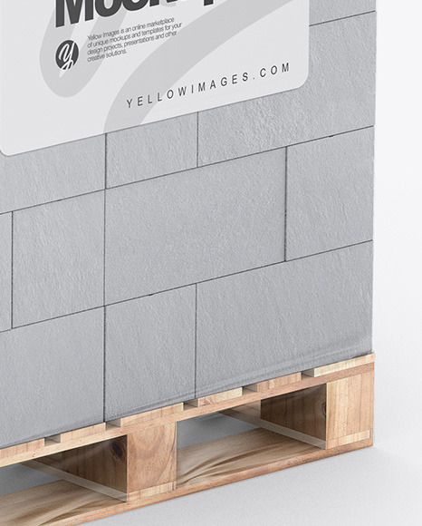 Download Pallet W Concrete Blocks Mockup In Packaging Mockups On Yellow Images Object Mockups