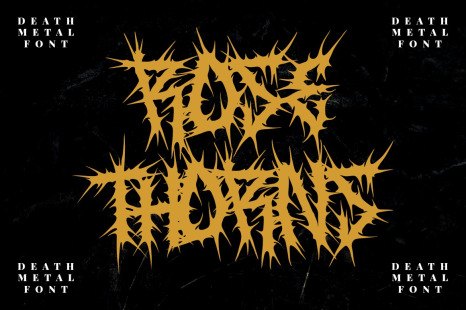 ROSE THORNS - Death Metal Band Font