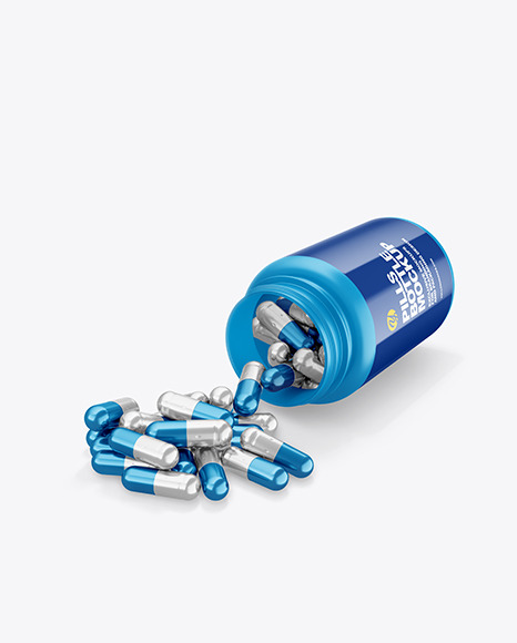 Matte Bottle with Pills Mockup