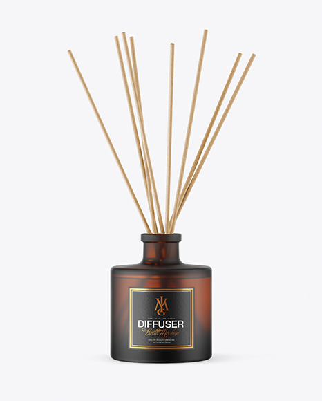 Diffuser Frosted Amber Bottle Mockup
