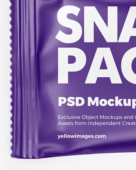 Matte Snack Package Mockup PSD #2