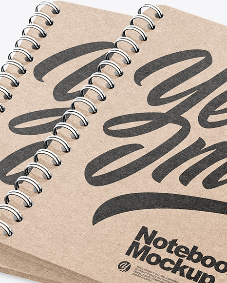 Kraft Notebooks Mockup PSD #3