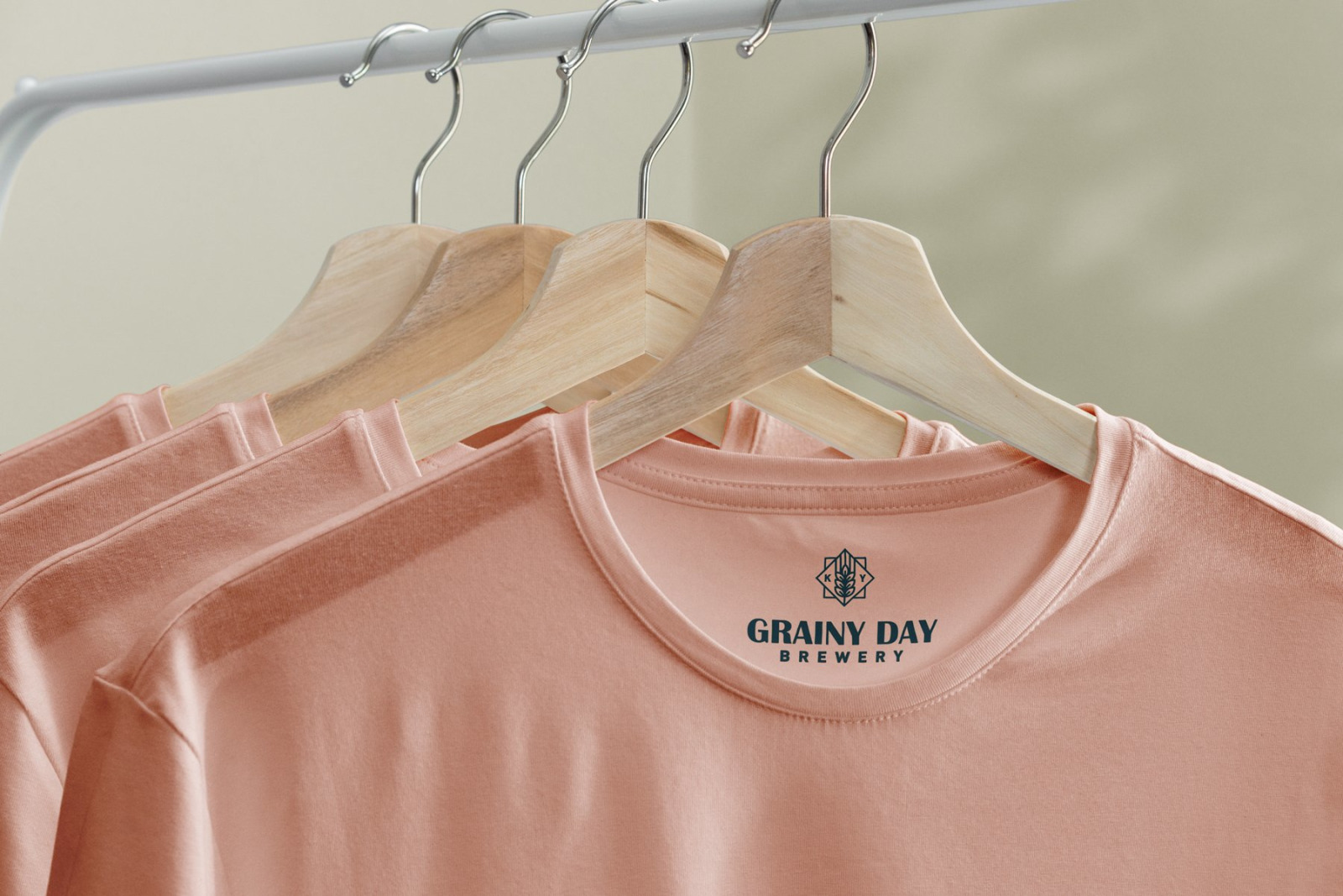 Download T Shirt Mock Up On Hanger In Apparel Mockups On Yellow Images Creative Store