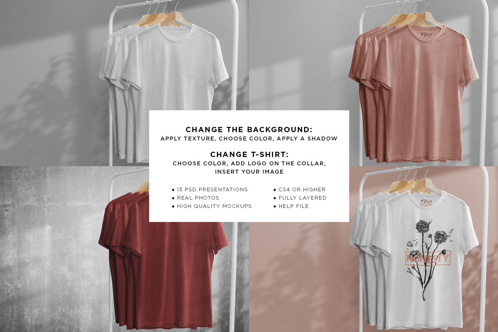 Download T Shirt Mock Up On Hanger In Apparel Mockups On Yellow Images Creative Store