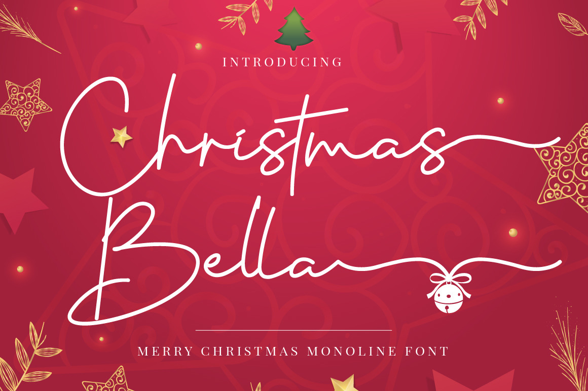 Christmas Bella In Fonts On Yellow Images Creative Store