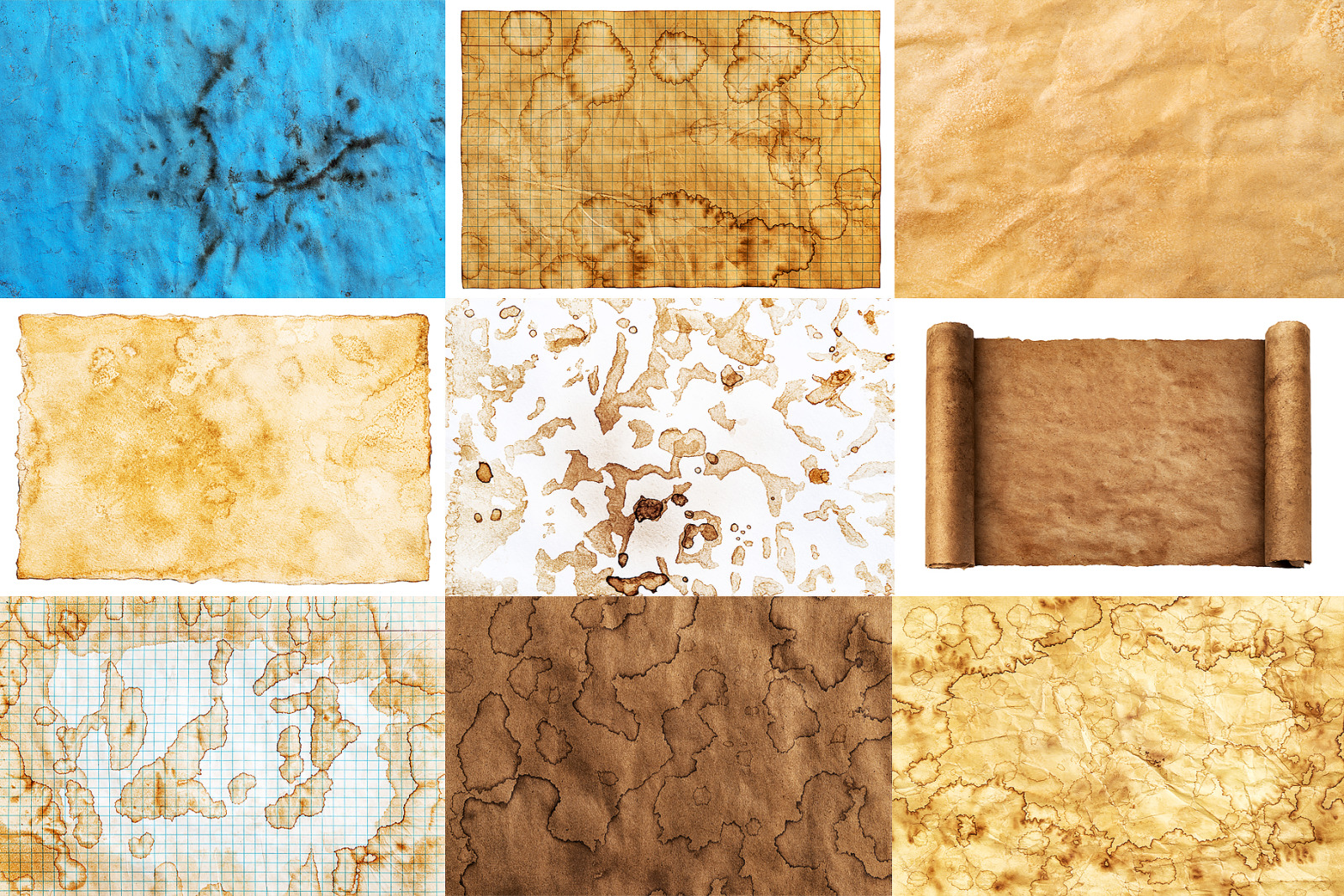 Old paper textures, vintage paper backgrounds, antique paper collection