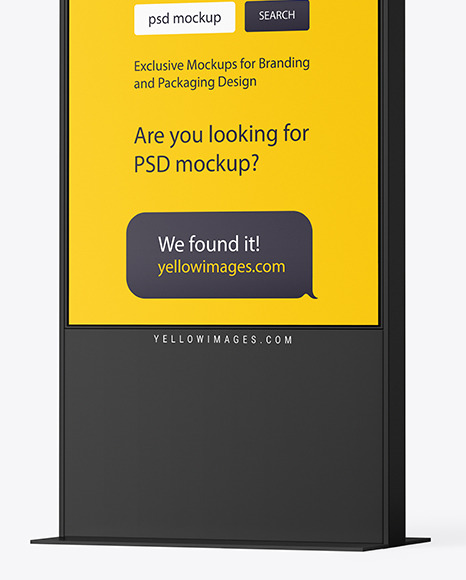 Download Led Display Stand Mockup In Outdoor Advertising Mockups On Yellow Images Object Mockups