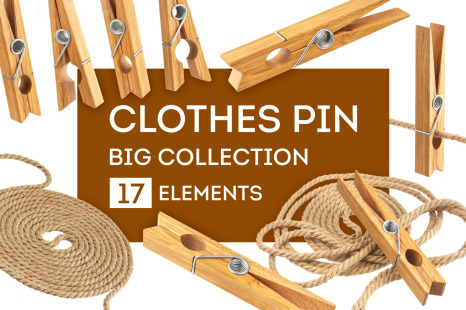 Clothes pin and rope collection