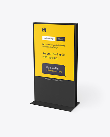 Download Led Display Stand Mockup In Outdoor Advertising Mockups On Yellow Images Object Mockups