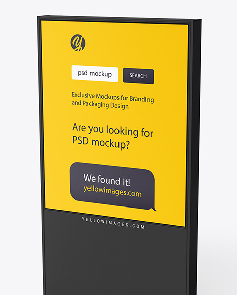 Download Led Display Stand Mockup In Outdoor Advertising Mockups On Yellow Images Object Mockups