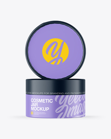 Two Matte Cosmetic Jars Mockup PSD #2