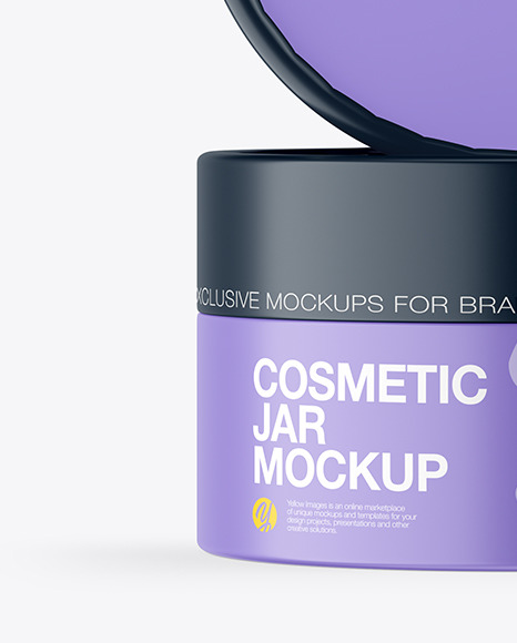 Two Matte Cosmetic Jars Mockup PSD #3