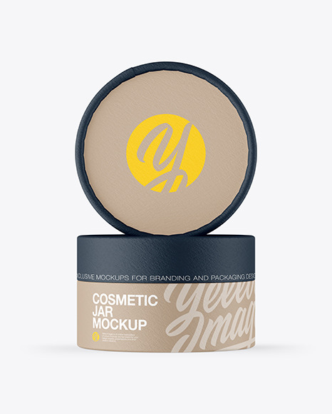 Download Two Paper Cosmetic Jars Mockup In Jar Mockups On Yellow Images Object Mockups