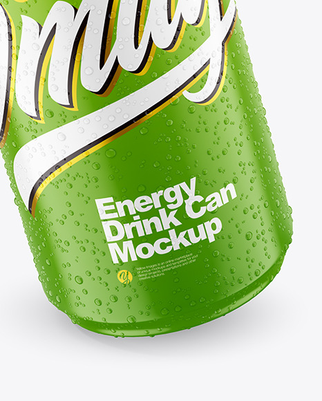 Download 440ml Matte Drink Can With Condensation Mockup In Can Mockups On Yellow Images Object Mockups