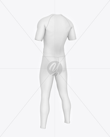 Men Compression Suit Mockup Back Half Side View In Apparel Mockups On Yellow Images Object Mockups