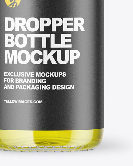 Clear Glass Dropper Bottle with Oil Mockup PSD #6