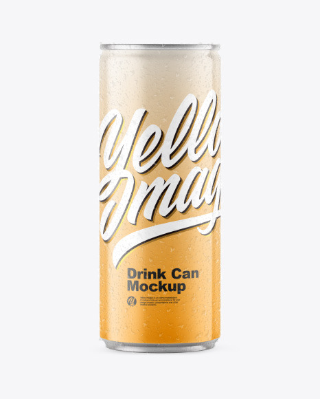 Glossy Drink Can Mockup