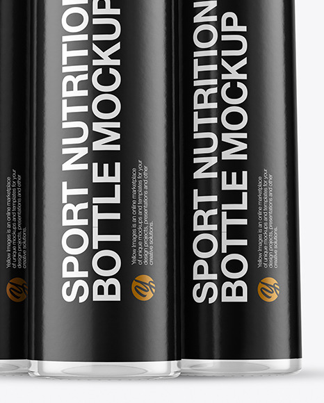 Three 25ml Clear Sport Nutrition Bottles Mockup PSD #6